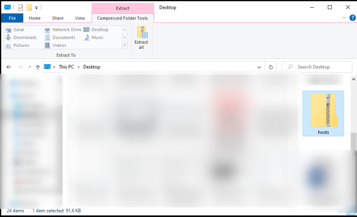 Fig. 1: Extract hosts.zip file
