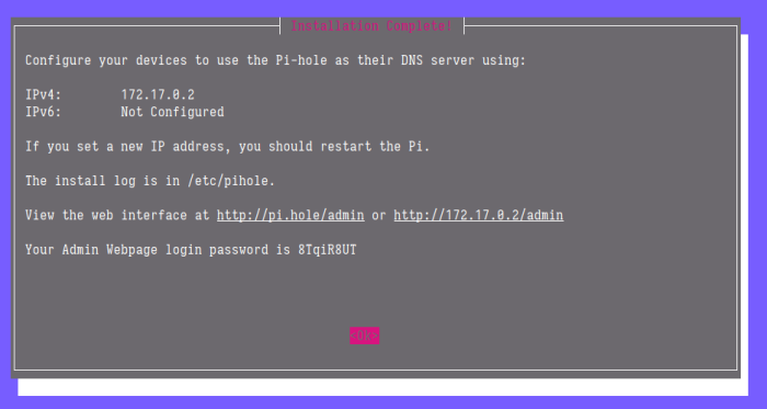 summary pihole