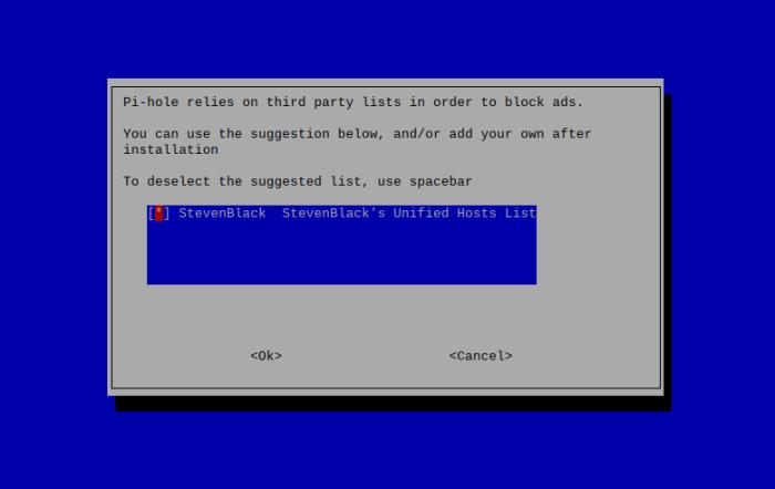 Pi-hole adlist selection