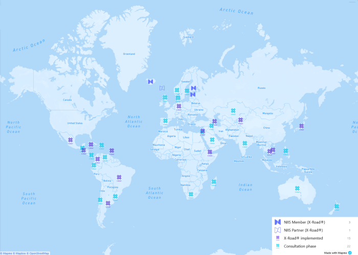 X-Road usage map