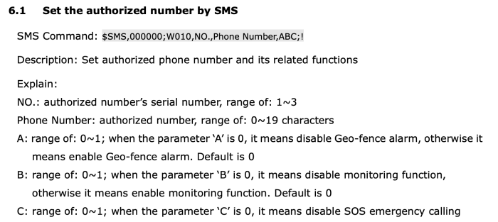 Extract from GPS tag manual