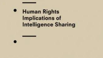 Briefing to National Intelligence Oversight Bodies on the Human Rights Implications of Intelligence Sharing