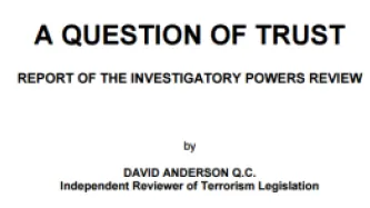 David Anderson A Question of Trust report cover