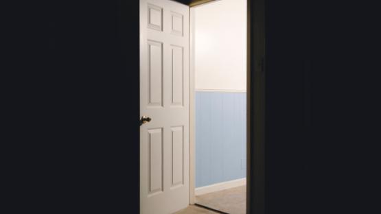 open door with bright light