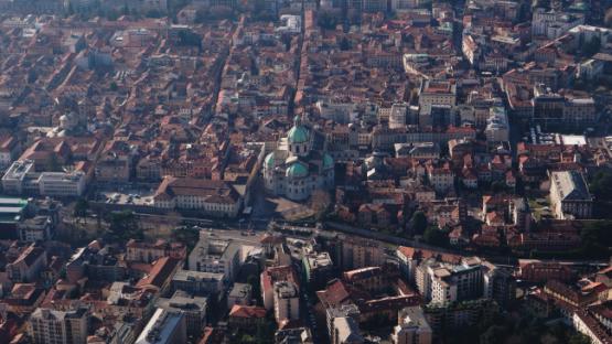 Aeriel view of Como, Italy