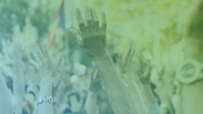 people's hands at protest