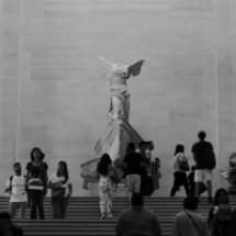 Monument of Winged Victory of Samothrace, exhibited at the Louvre Museum in Paris, France.