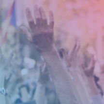 people's hands at protest