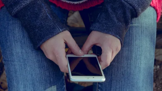 Person holding phone