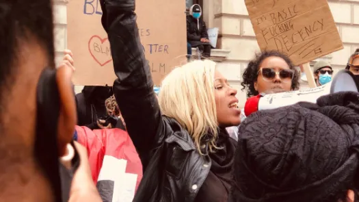 woman at protest