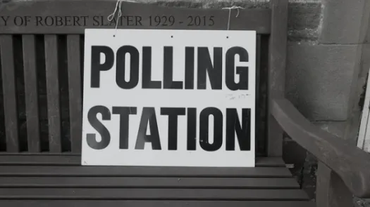 Polling station sign